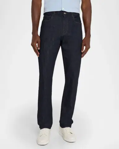 Canali Men's Dark-Wash Denim Straight Fit Five-Pocket Pants | Thumbnail 4 Canali Men's Dark-Wash Denim Straight Fit Five-Pocket Pants | Thumbnail 4