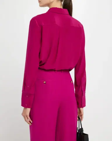 Argent Button-Down Silk Charmeuse Blouse | Thumbnail 3