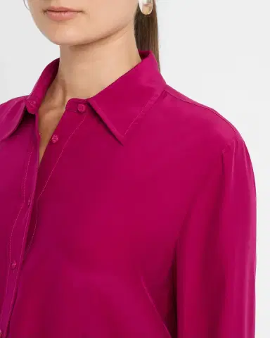 Argent Button-Down Silk Charmeuse Blouse | Thumbnail 5