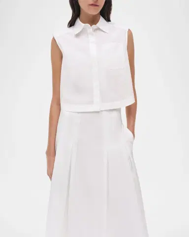 Simkhai Winslow Cropped Cotton Shirt | Thumbnail 4 Simkhai Winslow Cropped Cotton Shirt | Thumbnail 4