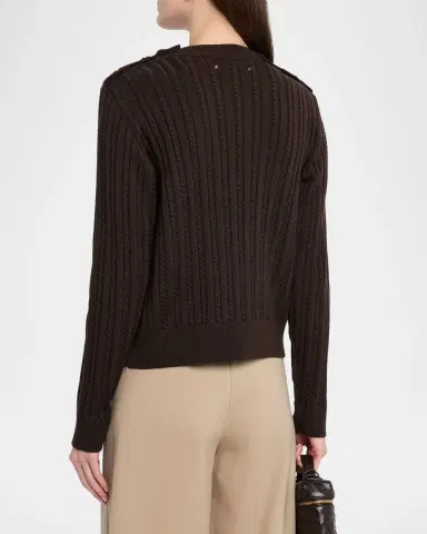Golden Goose Journey Ofra Cable-Knit Button Sweater | Thumbnail 3 Golden Goose Journey Ofra Cable-Knit Button Sweater | Thumbnail 3