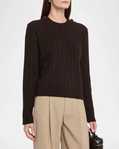 Golden Goose Journey Ofra Cable-Knit Button Sweater | Thumbnail 4 Golden Goose Journey Ofra Cable-Knit Button Sweater | Thumbnail 4