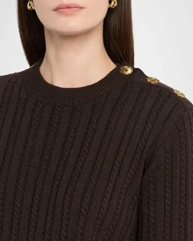 Golden Goose Journey Ofra Cable-Knit Button Sweater | Thumbnail 5 Golden Goose Journey Ofra Cable-Knit Button Sweater | Thumbnail 5