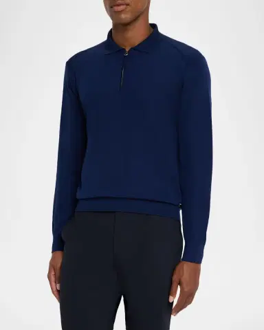 Stefano Ricci Men 's Cashmere Quarter-Zip Polo Sweater | Thumbnail 11