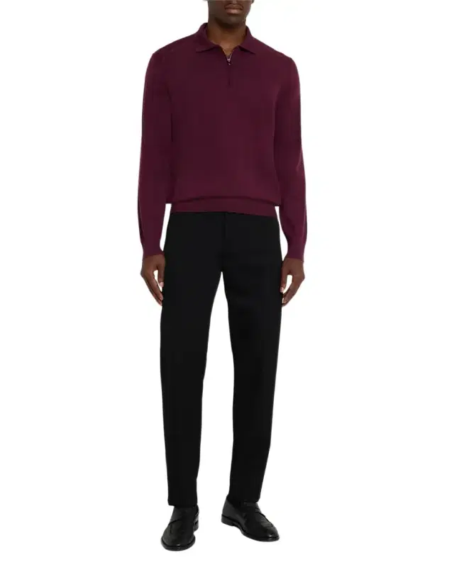 Men 's Cashmere Quarter-Zip Polo Sweater