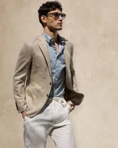 Canali Men 's Printed Cotton Short-Sleeve Shirt | Thumbnail 4