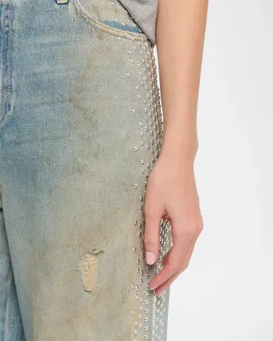 Golden Goose Journey Wide-Leg Distressed Embellished Jeans | Thumbnail 5