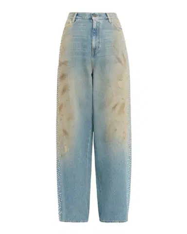 Golden Goose Journey Wide-Leg Distressed Embellished Jeans | Thumbnail 1