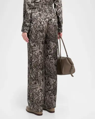 Golden Goose Golden Floral Viscose Twill Pants | Thumbnail 3
