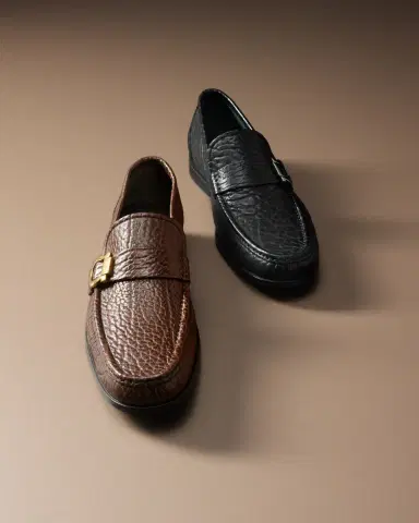 Ferragamo Men's Caspian 2 Leather Moc-Toe Loafers | Thumbnail 2 Ferragamo Men's Caspian 2 Leather Moc-Toe Loafers | Thumbnail 2