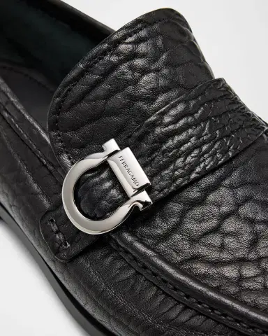 Ferragamo Men's Caspian 2 Leather Moc-Toe Loafers | Thumbnail 3 Ferragamo Men's Caspian 2 Leather Moc-Toe Loafers | Thumbnail 3
