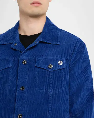 Stefano Ricci Men's Cotton Corduroy Trucker Jacket | Thumbnail 4