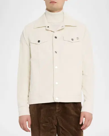 Stefano Ricci Men's Cotton Corduroy Trucker Jacket | Thumbnail 7