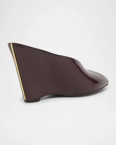 Ferragamo Alicia Patent Leather Peep-Toe Wedge Mules | Thumbnail 4 Ferragamo Alicia Patent Leather Peep-Toe Wedge Mules | Thumbnail 4