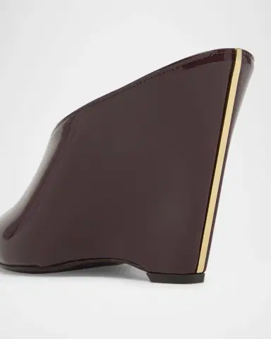 Ferragamo Alicia Patent Leather Peep-Toe Wedge Mules | Thumbnail 5 Ferragamo Alicia Patent Leather Peep-Toe Wedge Mules | Thumbnail 5