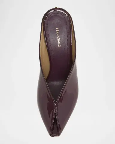 Ferragamo Alicia Patent Leather Peep-Toe Wedge Mules | Thumbnail 6 Ferragamo Alicia Patent Leather Peep-Toe Wedge Mules | Thumbnail 6
