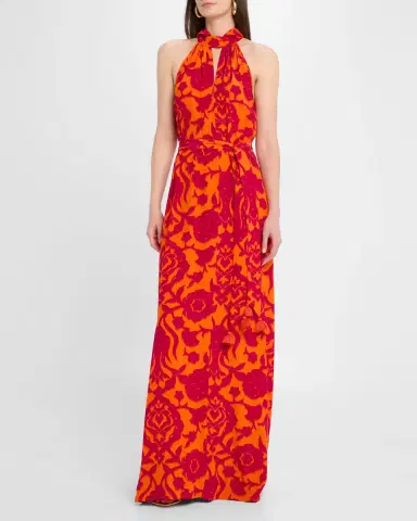 FIGUE Yvette Floral Keyhole Halter Maxi Dress | Thumbnail 2 FIGUE Yvette Floral Keyhole Halter Maxi Dress | Thumbnail 2