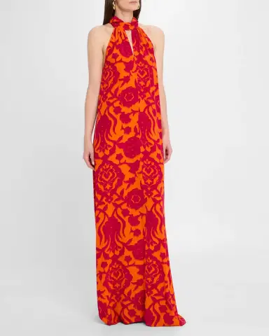 FIGUE Yvette Floral Keyhole Halter Maxi Dress | Thumbnail 4 FIGUE Yvette Floral Keyhole Halter Maxi Dress | Thumbnail 4