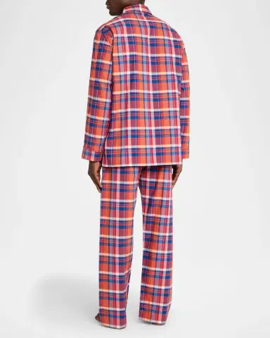 Derek Rose Men's Barker Cotton Multi-Check Short Pajama Set | Thumbnail 3 Derek Rose Men's Barker Cotton Multi-Check Short Pajama Set | Thumbnail 3