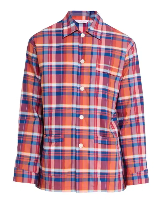 Derek Rose Men 's Barker Cotton Multi-Check Short Pajama Set