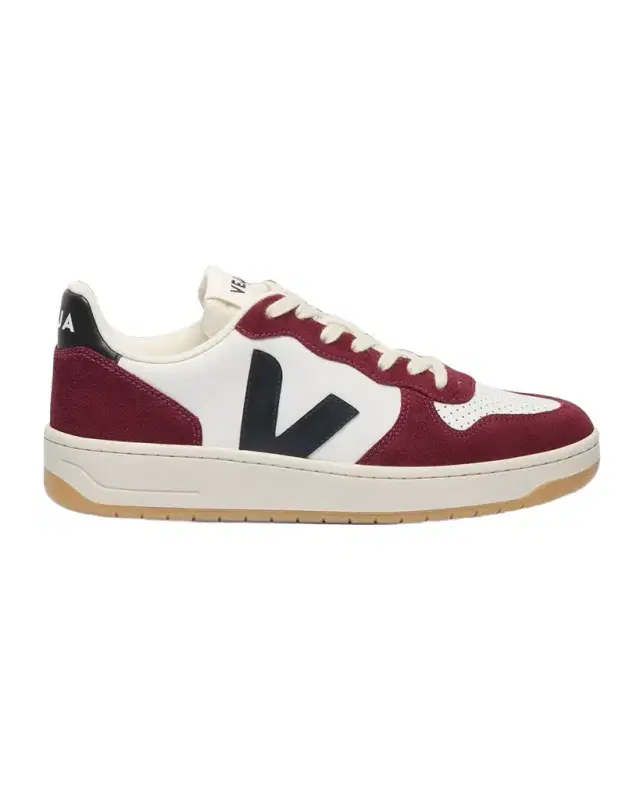VEJA V-10 Bicolor Leather Low-Top Sneakers