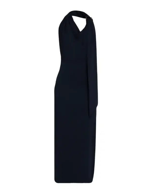 Wynn Hamlyn Catherine Buckle Halter Maxi Dress