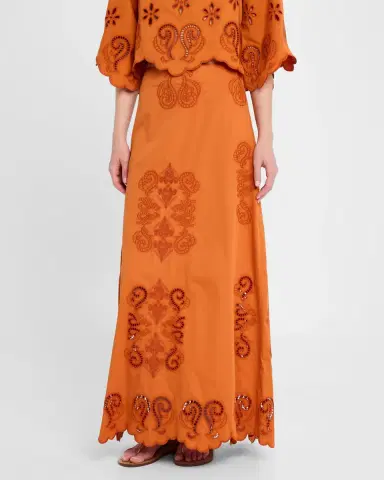 FIGUE Poppy Embroidered Maxi Skirt | Thumbnail 4 FIGUE Poppy Embroidered Maxi Skirt | Thumbnail 4