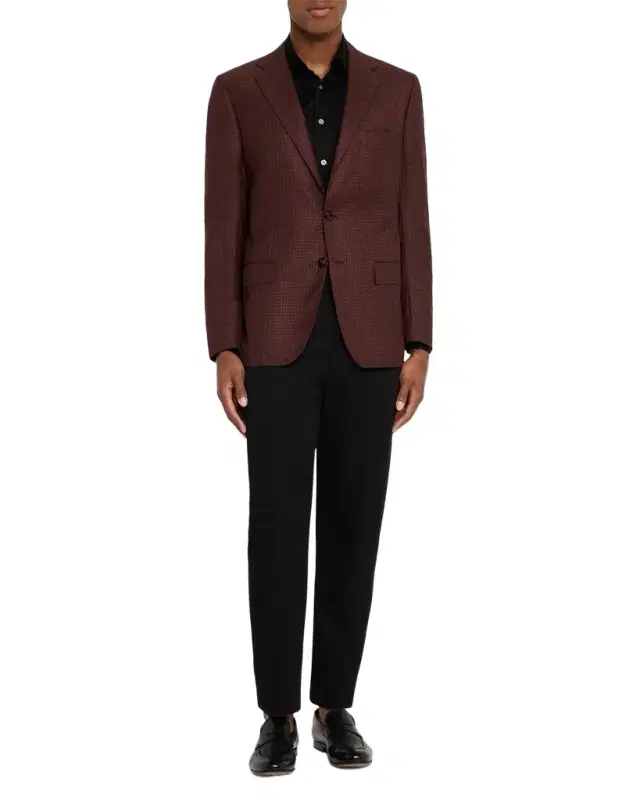 Men 's Soft Cashmere Micro-Check Sport Coat