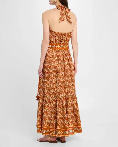 FIGUE Nylah Floral Halter Maxi Dress | Thumbnail 3