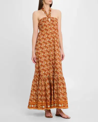 FIGUE Nylah Floral Halter Maxi Dress | Thumbnail 4