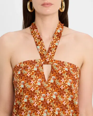 FIGUE Nylah Floral Halter Maxi Dress | Thumbnail 5