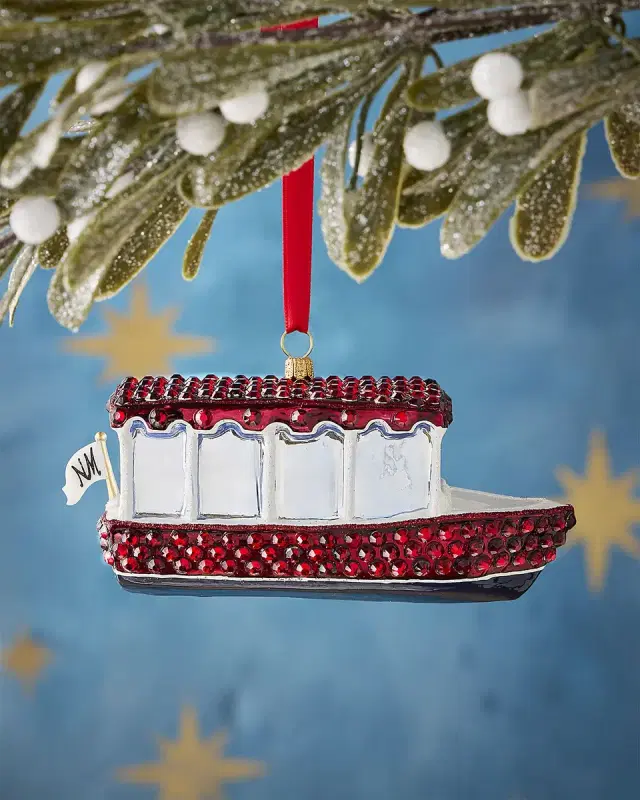 Joy To The World Collectibles Neiman Marcus Crystal Duffy Boat Christmas Ornament