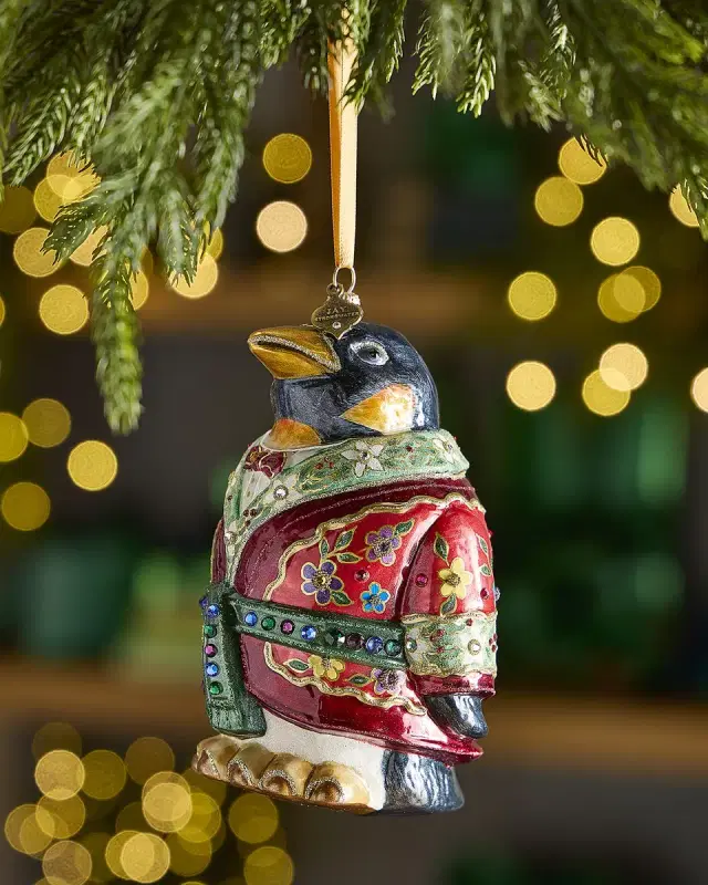 Jay Strongwater Christmas Penguin Christmas Ornament