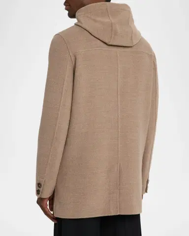 Stefano Ricci Men 's Double-Face Wool Hooded Jacket | Thumbnail 3 Stefano Ricci Men 's Double-Face Wool Hooded Jacket | Thumbnail 3