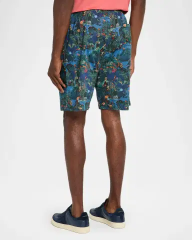 Derek Rose Men's Cotton Batiste Jungle Print Lounge Shorts | Thumbnail 3 Derek Rose Men's Cotton Batiste Jungle Print Lounge Shorts | Thumbnail 3