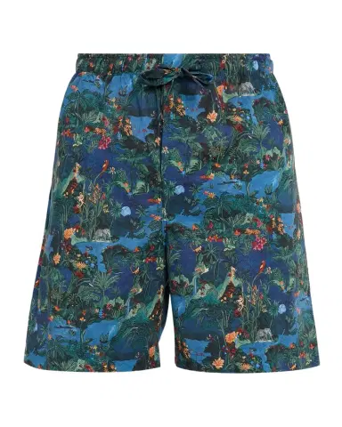 Derek Rose Men's Cotton Batiste Jungle Print Lounge Shorts | Thumbnail 1 Derek Rose Men's Cotton Batiste Jungle Print Lounge Shorts | Thumbnail 1