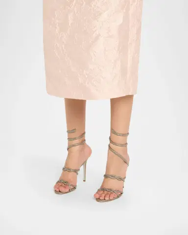 René Caovilla Crystal Satin Braided Snake-Wrap Sandals | Thumbnail 2 René Caovilla Crystal Satin Braided Snake-Wrap Sandals | Thumbnail 2