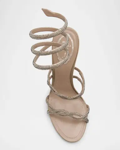René Caovilla Crystal Satin Braided Snake-Wrap Sandals | Thumbnail 6 René Caovilla Crystal Satin Braided Snake-Wrap Sandals | Thumbnail 6