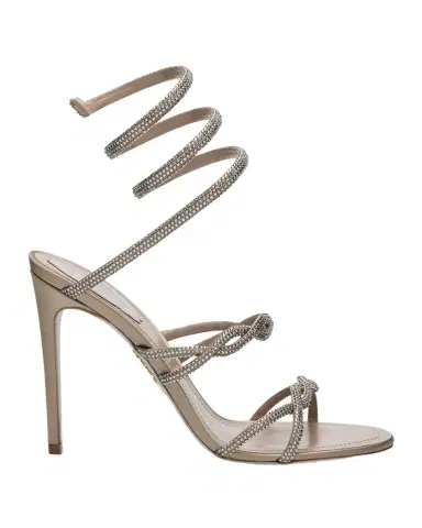 René Caovilla Crystal Satin Braided Snake-Wrap Sandals | Thumbnail 1 René Caovilla Crystal Satin Braided Snake-Wrap Sandals | Thumbnail 1