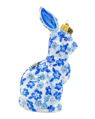 Jay Strongwater Blue Floral Hopper Christmas Ornament | Thumbnail 1