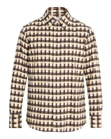 Bottega Veneta Men's Cotton 3D Check-Print Button-Down Shirt | Thumbnail 1 Bottega Veneta Men's Cotton 3D Check-Print Button-Down Shirt | Thumbnail 1