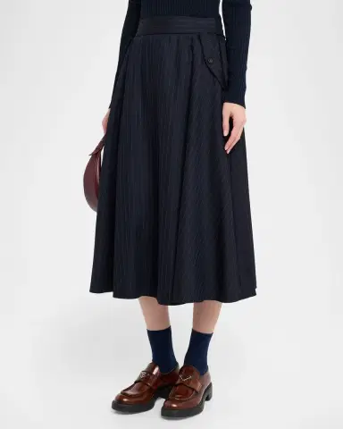 Golden Goose Journey Pinstripe Circle Skirt | Thumbnail 4 Golden Goose Journey Pinstripe Circle Skirt | Thumbnail 4