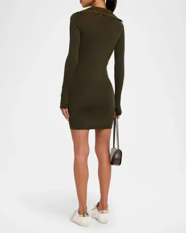 Golden Goose Journey Lace-Up Ribbed Wool Mini Dress | Thumbnail 3 Golden Goose Journey Lace-Up Ribbed Wool Mini Dress | Thumbnail 3