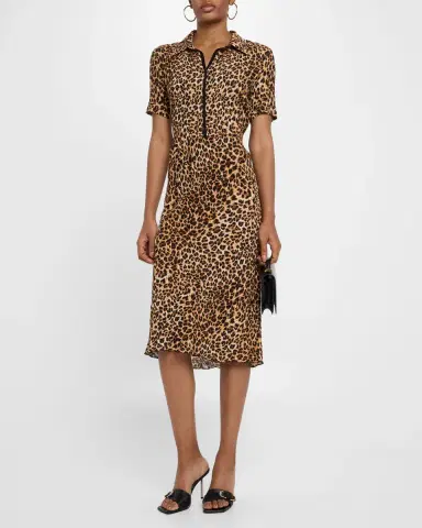 Nanushka Clare Short-Sleeve Ocelot-Print Blouse | Thumbnail 2 Nanushka Clare Short-Sleeve Ocelot-Print Blouse | Thumbnail 2