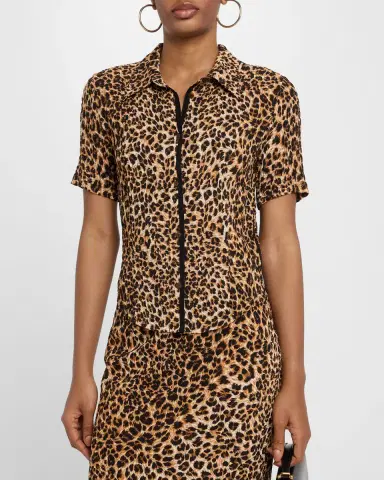 Nanushka Clare Short-Sleeve Ocelot-Print Blouse | Thumbnail 4 Nanushka Clare Short-Sleeve Ocelot-Print Blouse | Thumbnail 4