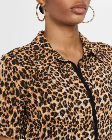 Nanushka Clare Short-Sleeve Ocelot-Print Blouse | Thumbnail 5 Nanushka Clare Short-Sleeve Ocelot-Print Blouse | Thumbnail 5