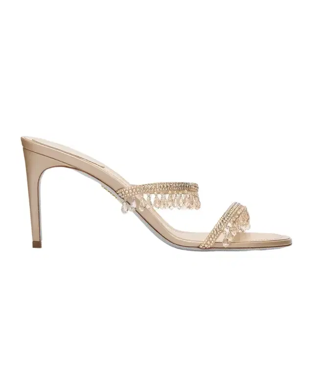 Rene Caovilla Satin Strass Chandelier Dual-Band Sandals