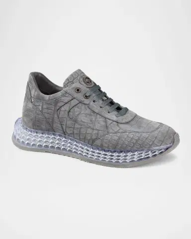 Stefano Ricci Men's Crocodile Leather Sneakers | Thumbnail 2