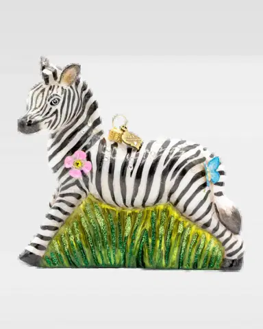 Jay Strongwater Striped Blossom Christmas Ornament | Thumbnail 2