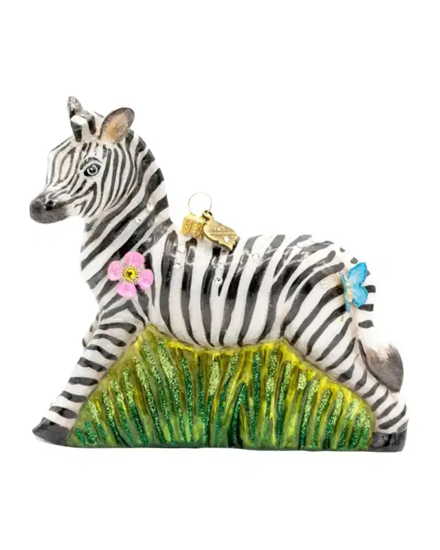 Jay Strongwater Striped Blossom Christmas Ornament